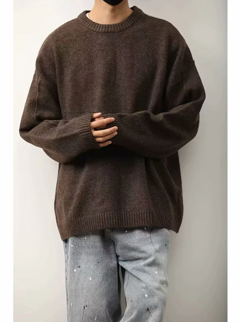 Herren Gemütlicher Oversized Pullover Nord Taschen