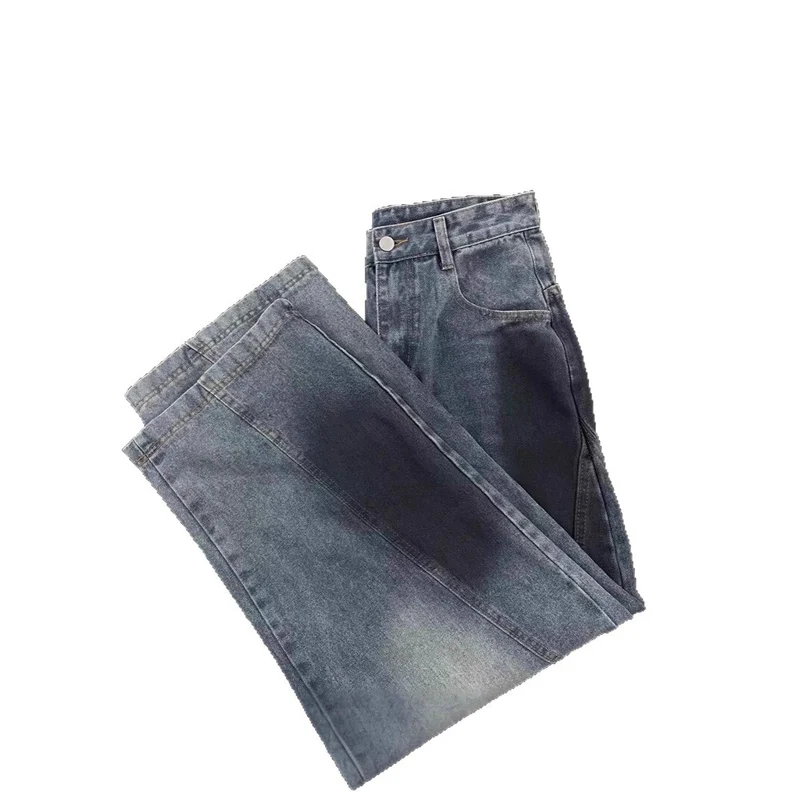 Damen Weitbeinige Destroyed Jeans Nord Taschen
