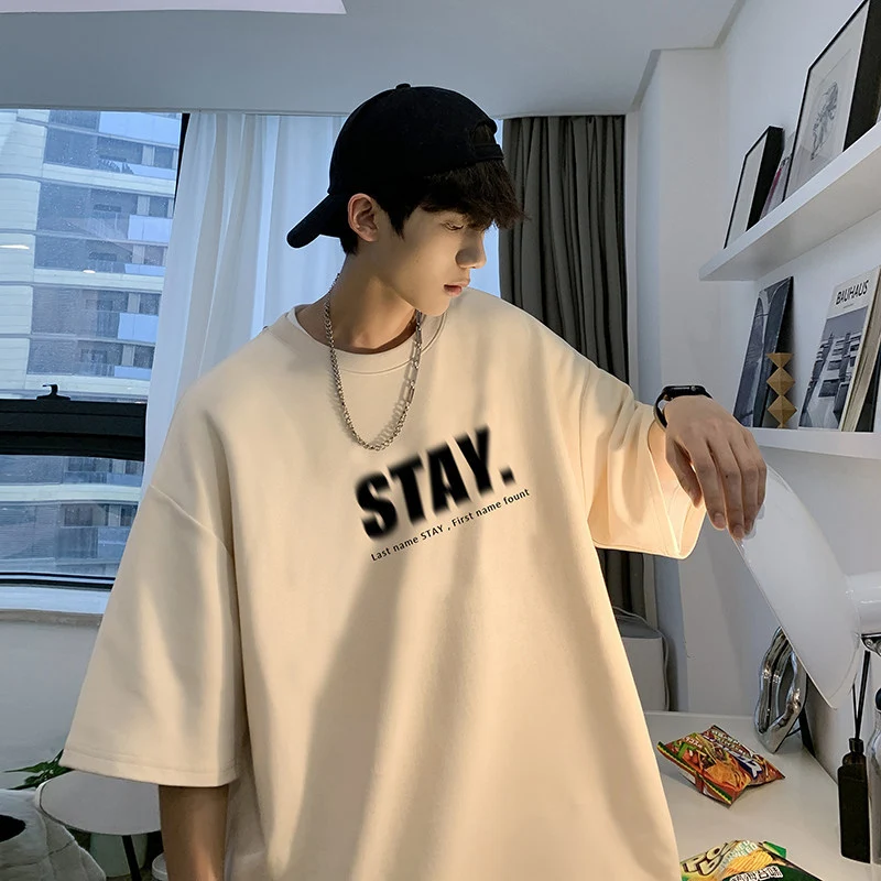 Herren Oversized T-Shirt mit modernem Schriftzug Nord Taschen