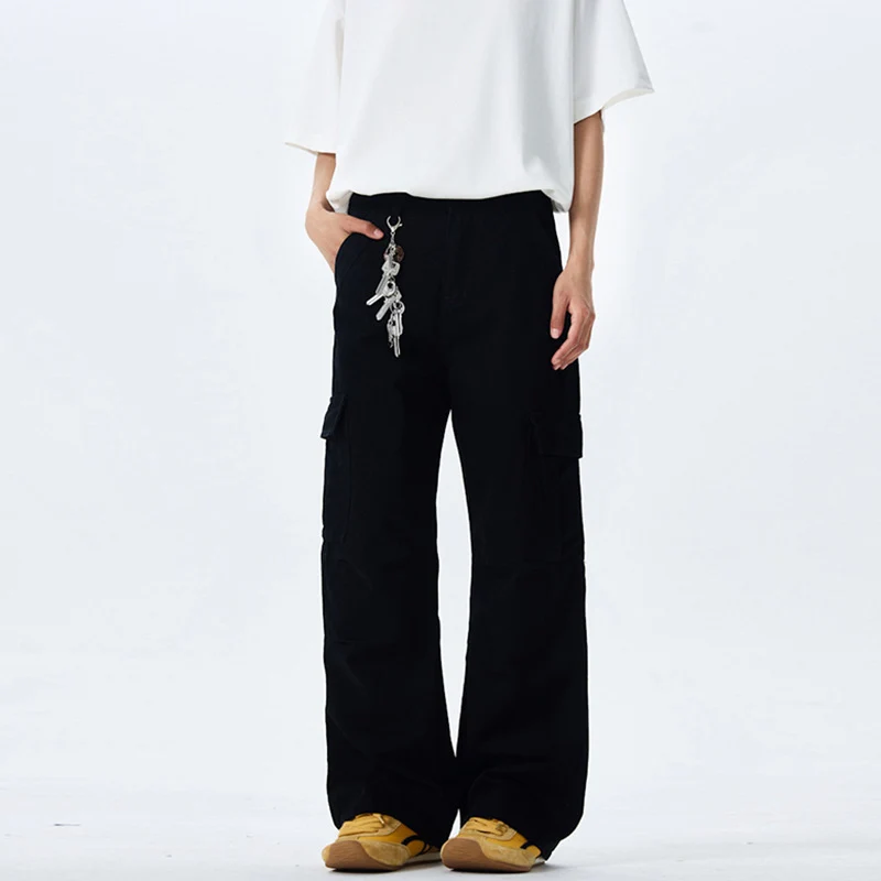 Damen Weitgeschnittene Cargo-Hose mit hoher Taille und aufgesetzten Taschen Nord Taschen