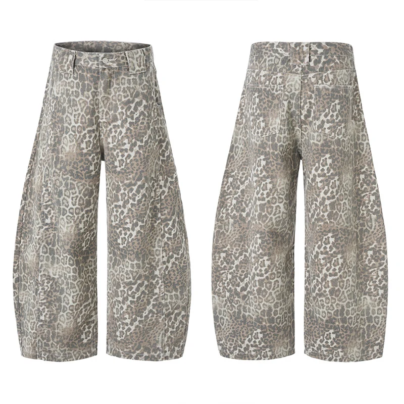 Damen Weite Leoparden-Print Palazzohose aus fließendem Viskose-Mix Nord Taschen