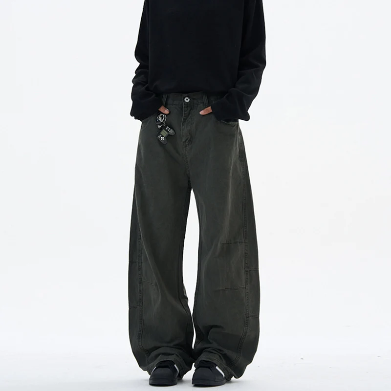 Damen Weite hochtaillierte Canvas-Hose mit elastischem Rückbund und Utility-Nähten Nord Taschen