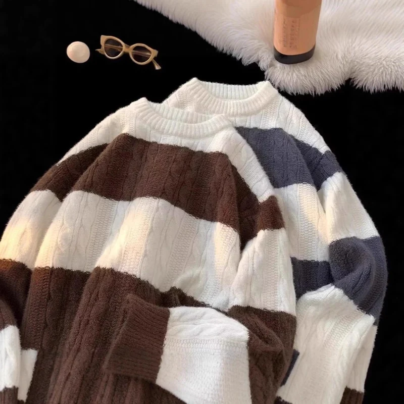 Damen Lässiger Strickpullover mit Zopfmuster Nord Taschen