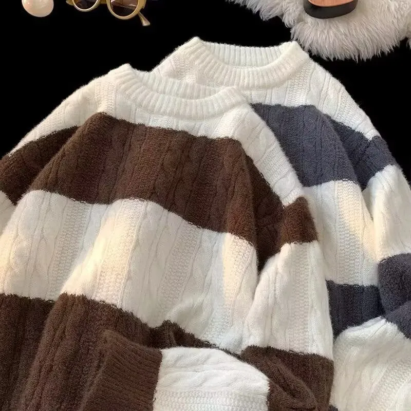 Damen Lässiger Strickpullover mit Zopfmuster Nord Taschen