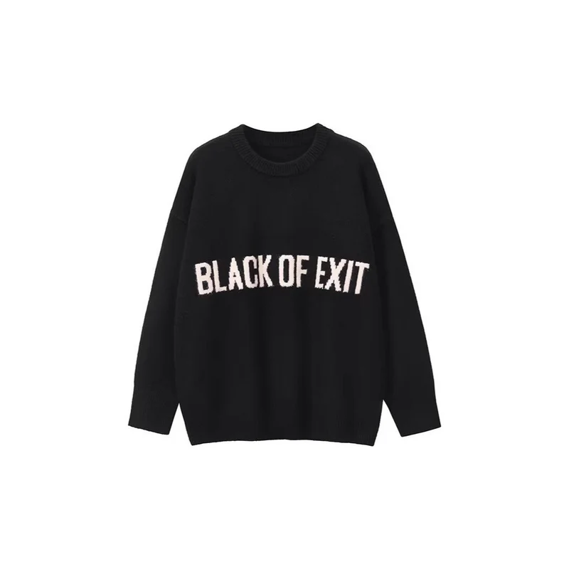Damen Lässiger Oversized Pullover mit kreativem Schriftzug Nord Taschen