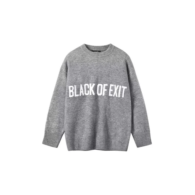 Damen Lässiger Oversized Pullover mit kreativem Schriftzug Nord Taschen