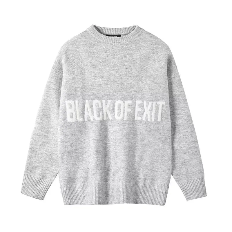 Damen Lässiger Oversized Pullover mit kreativem Schriftzug Nord Taschen