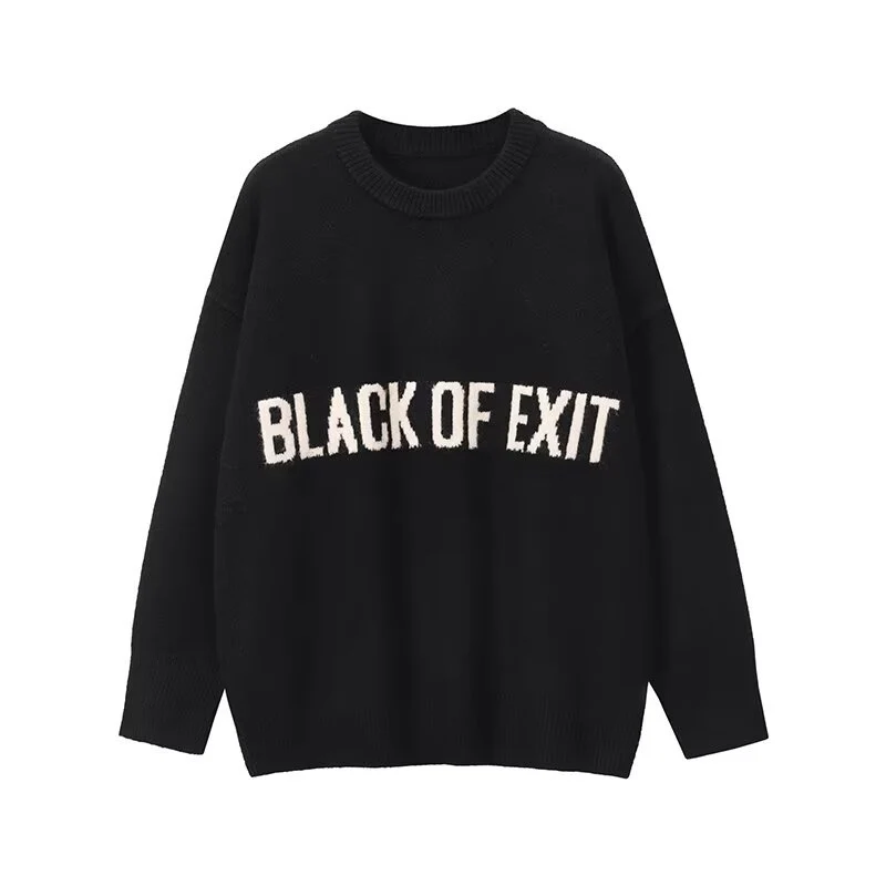 Damen Lässiger Oversized Pullover mit kreativem Schriftzug Nord Taschen