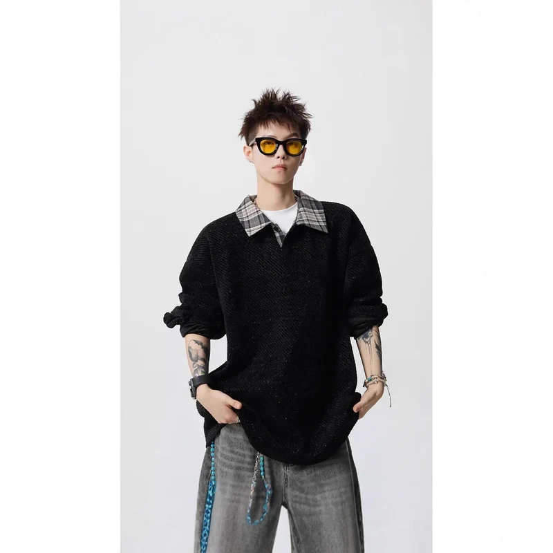 Damen Lässiger Oversize-Hemd-Pullover Nord Taschen