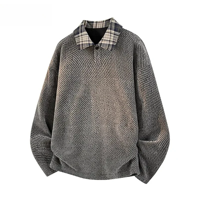 Damen Lässiger Oversize-Hemd-Pullover Nord Taschen