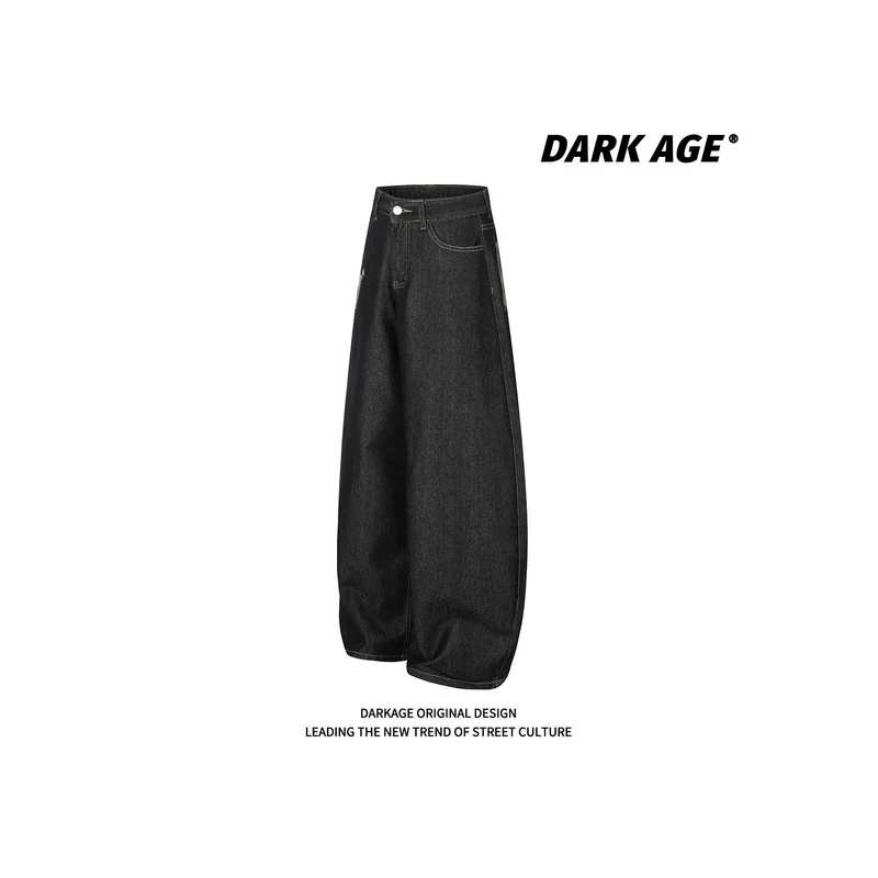 Damen Lässige Weitgeschnittene Jeans Nord Taschen