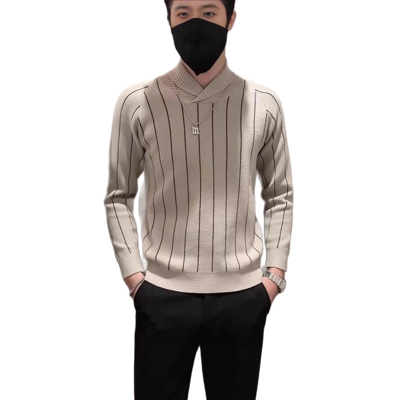 Herren Eleganter Strickpullover mit Stehkragen Nord Taschen