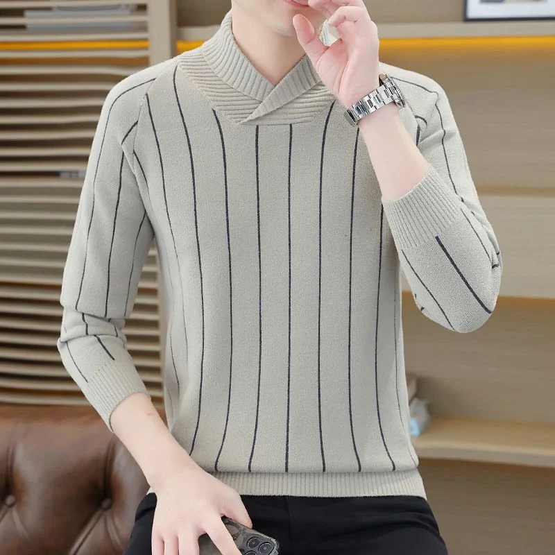 Herren Eleganter Strickpullover mit Stehkragen Nord Taschen