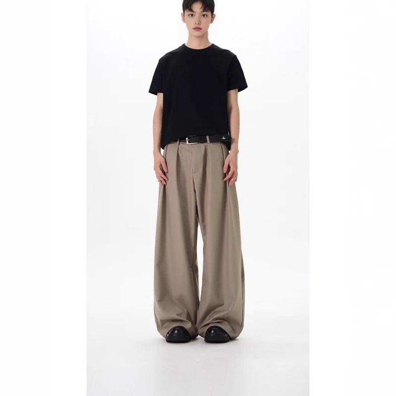 Herren Elegante Weitgeschnittene Stoffhose Nord Taschen