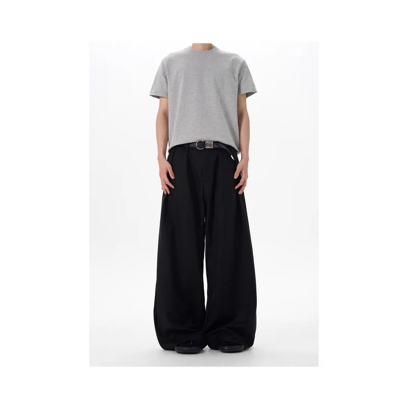 Herren Elegante Weitgeschnittene Stoffhose Nord Taschen