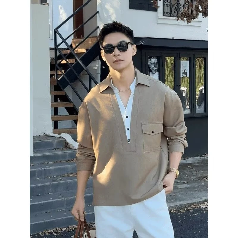Herren Elegante Freizeit-Hemd Nord Taschen