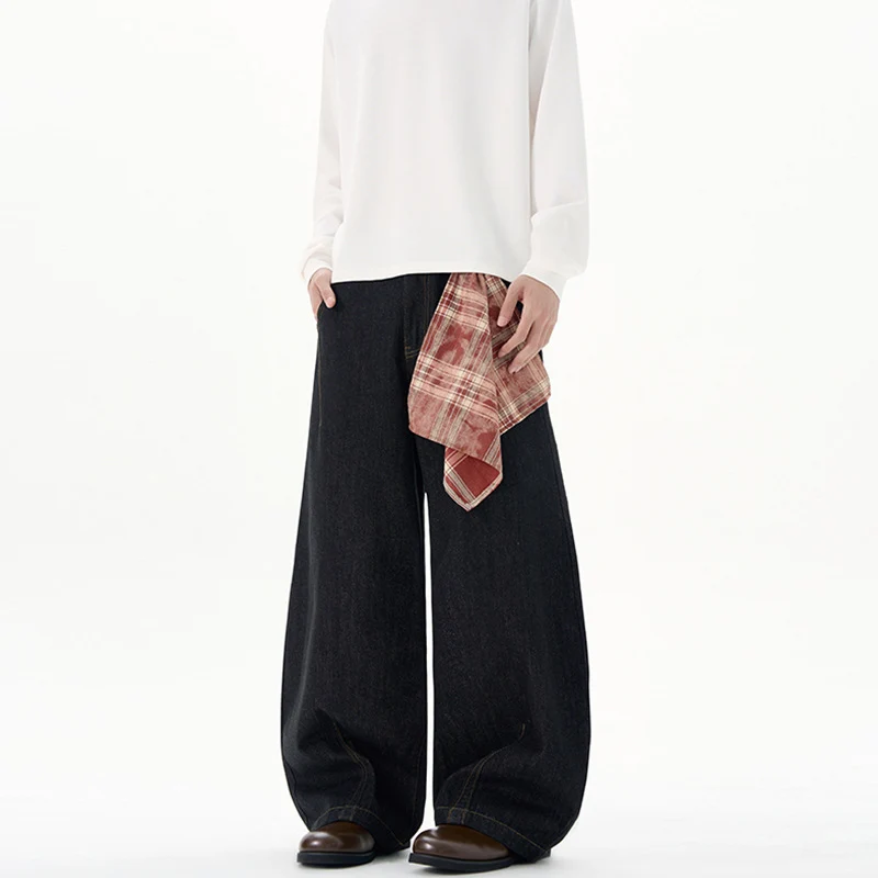 Damen Extraweite Palazzo-Jeans aus schwerem Denim mit bodenlangem weitem Bein Nord Taschen
