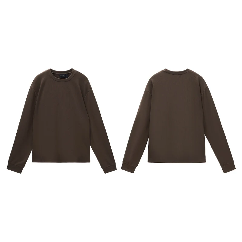 Herren Langarm-Shirt aus feiner Rippstruktur mit Rundhalsausschnitt Nord Taschen