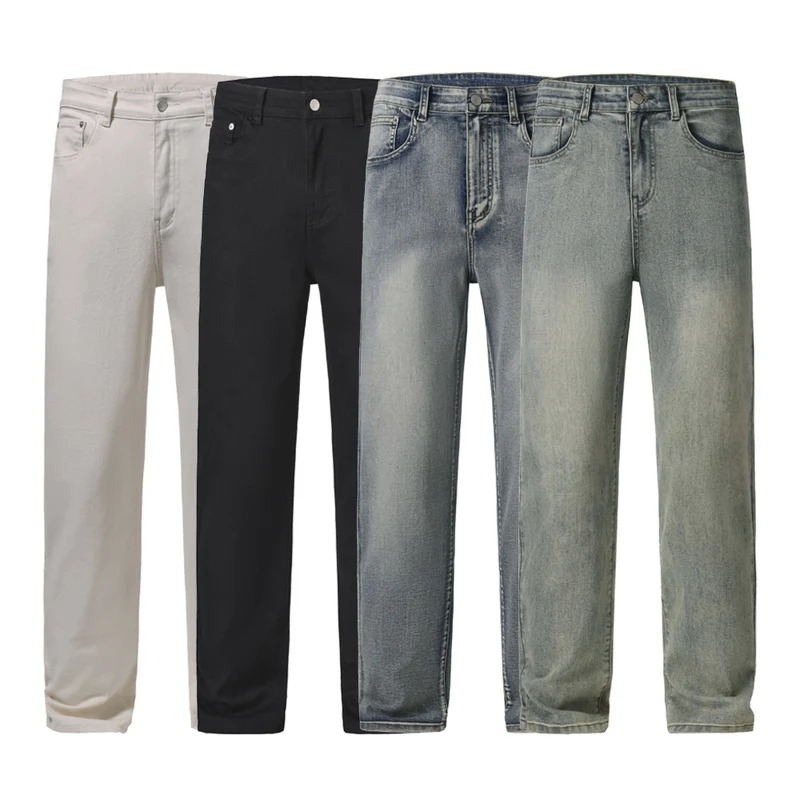 Herren Gerade geschnittene Vintage-Denim-Jeans mit entspanntem Sitz und verwaschenem Finish Nord Taschen