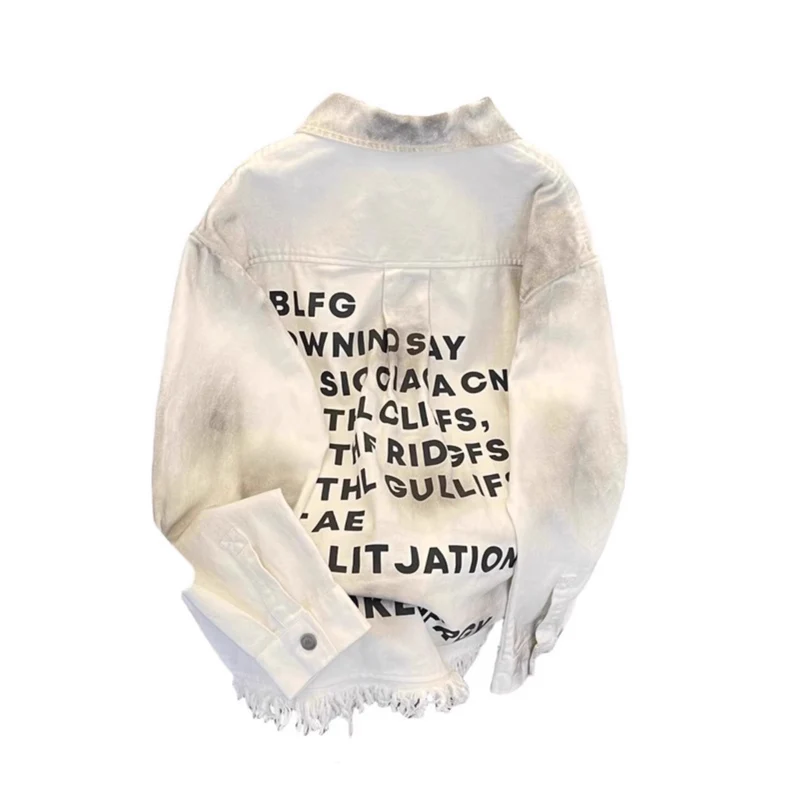 Damen Urbane Oversized Jacke mit kreativem Schriftzug Nord Taschen