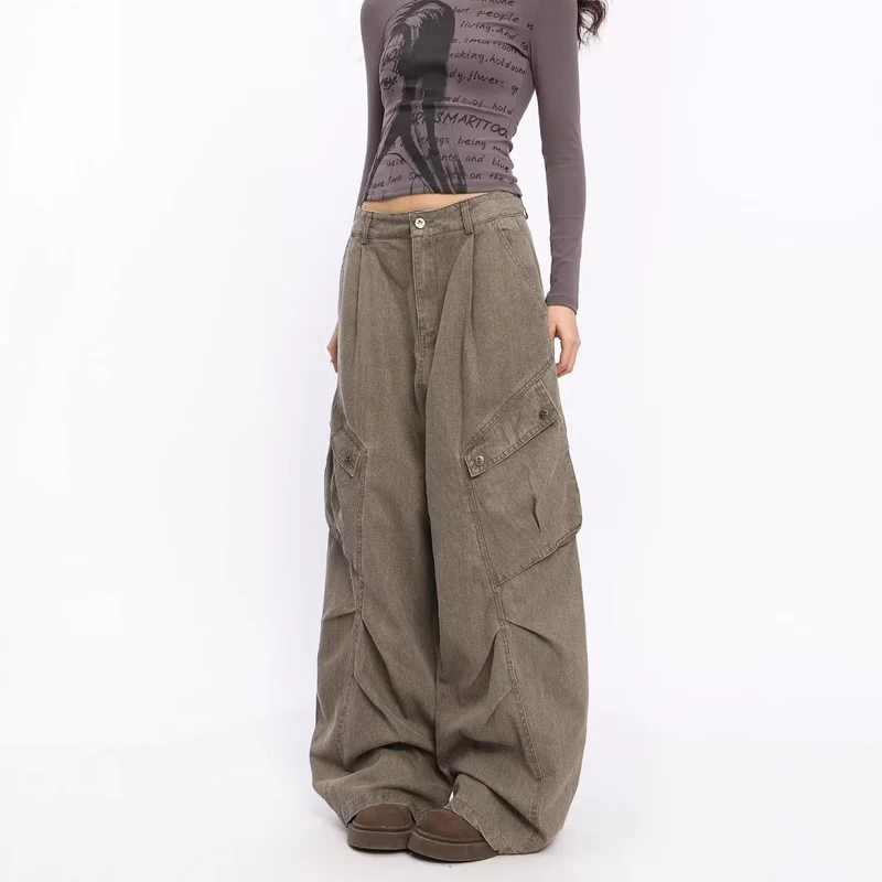 Damen Übergrößen Cargo-Jeans Nord Taschen