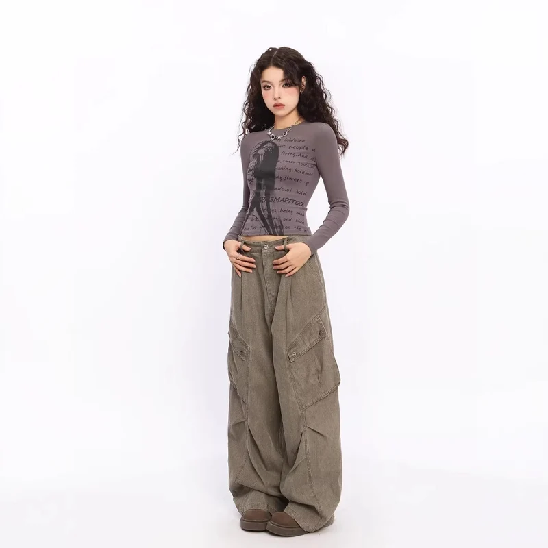 Damen Übergrößen Cargo-Jeans Nord Taschen