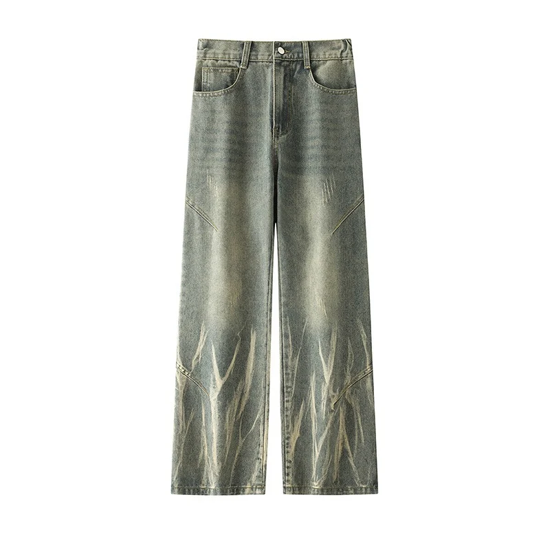Damen Trendige Weitbein-Jeans Nord Taschen
