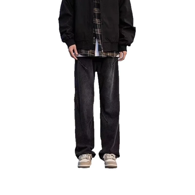 Herren Modische Weitgelegte Jeans Nord Taschen