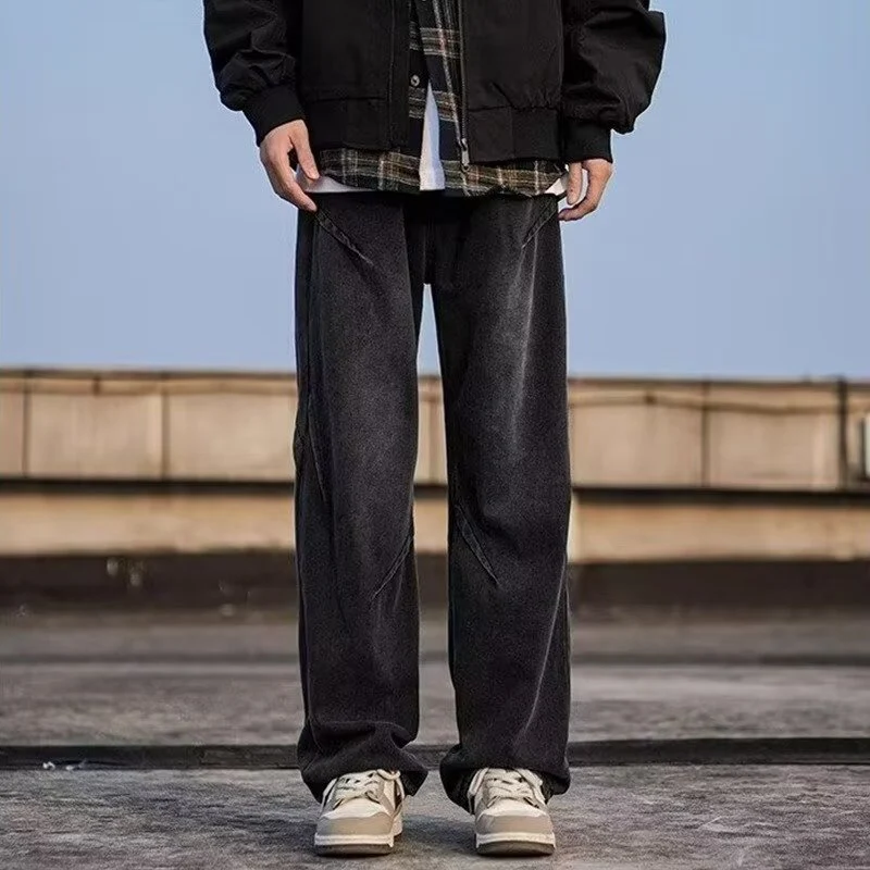 Herren Modische Weitgelegte Jeans Nord Taschen