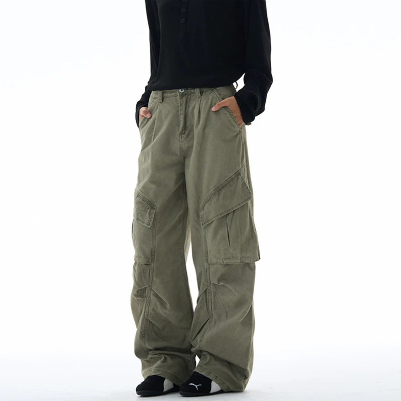 Damen weite Cargohose mit tiefem Schritt und aufgesetzten Taschen Nord Taschen