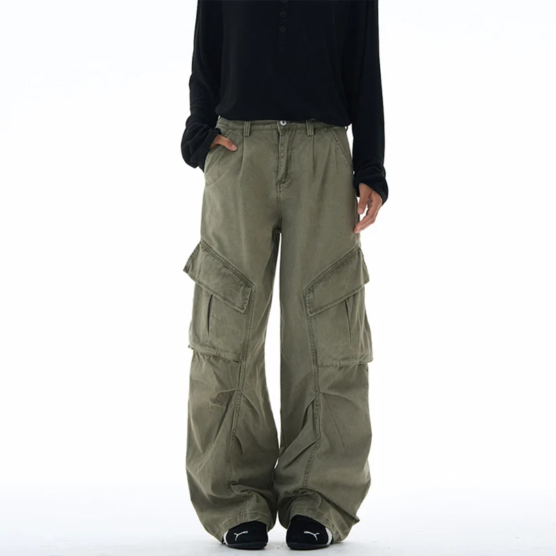 Damen weite Cargohose mit tiefem Schritt und aufgesetzten Taschen Nord Taschen