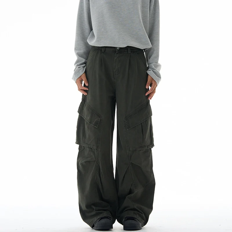 Damen weite Cargohose mit tiefem Schritt und aufgesetzten Taschen Nord Taschen
