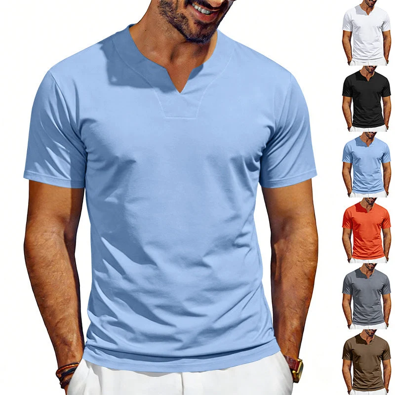 Herren V-Ausschnitt-Sportshirt mit ergonomischen Formnähten und elastischem Jersey