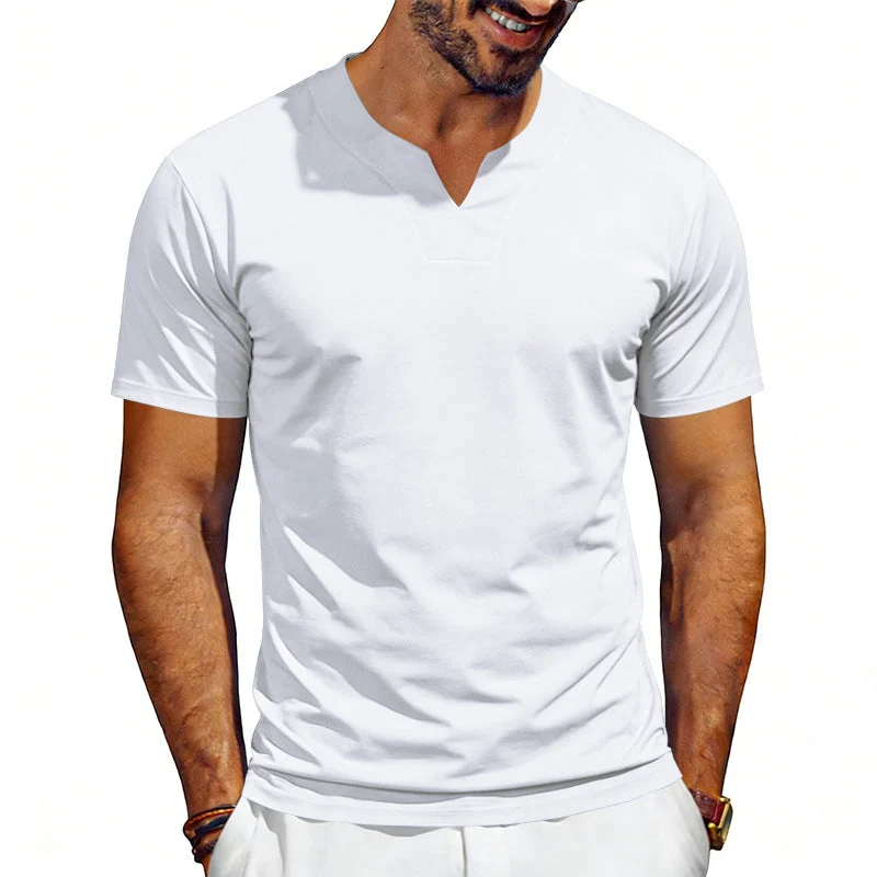 Herren V-Ausschnitt-Sportshirt mit ergonomischen Formnähten und elastischem Jersey