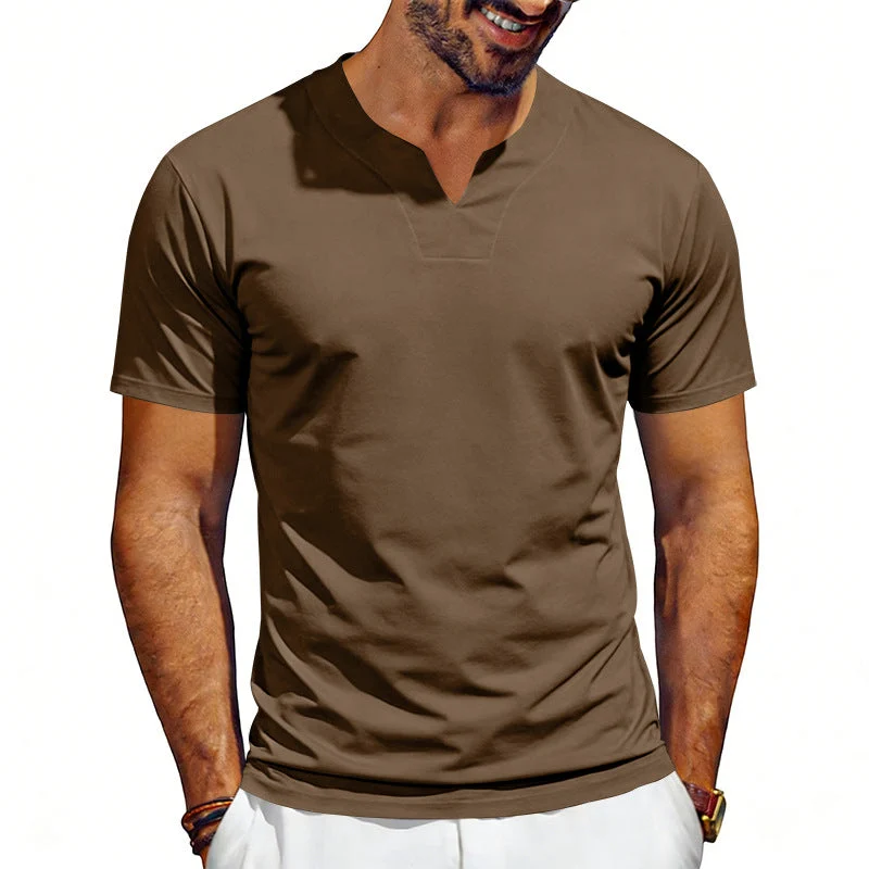 Herren V-Ausschnitt-Sportshirt mit ergonomischen Formnähten und elastischem Jersey