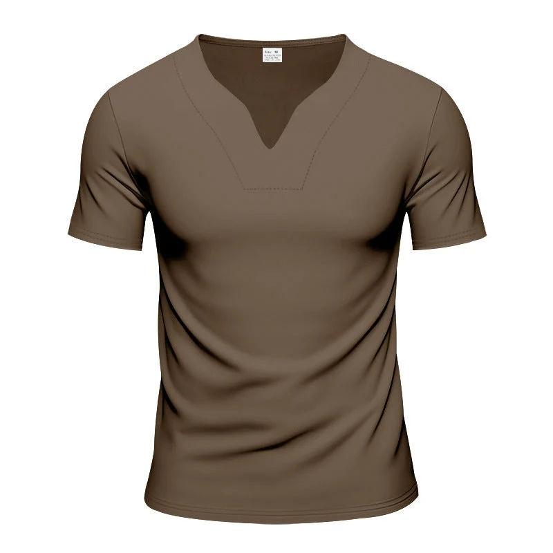 Herren V-Ausschnitt-Sportshirt mit ergonomischen Formnähten und elastischem Jersey