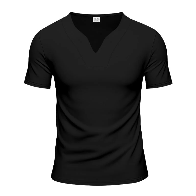 Herren V-Ausschnitt-Sportshirt mit ergonomischen Formnähten und elastischem Jersey