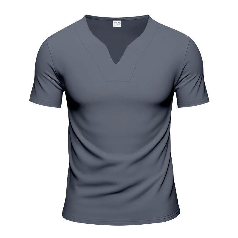 Herren V-Ausschnitt-Sportshirt mit ergonomischen Formnähten und elastischem Jersey
