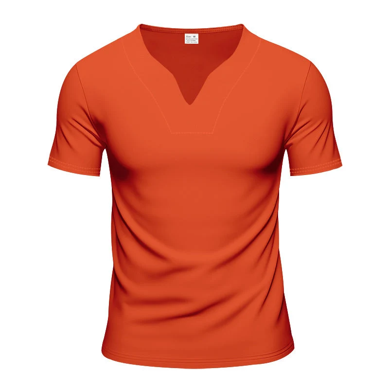 Herren V-Ausschnitt-Sportshirt mit ergonomischen Formnähten und elastischem Jersey