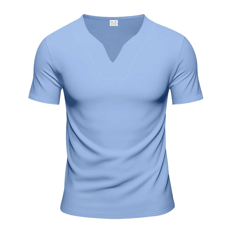 Herren V-Ausschnitt-Sportshirt mit ergonomischen Formnähten und elastischem Jersey