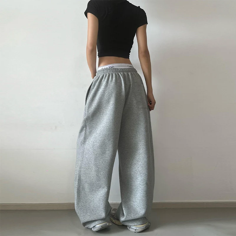 Damen Extraweite High‑Waist Sweathose aus Baumwollmix mit Tunnelzug Nord Taschen