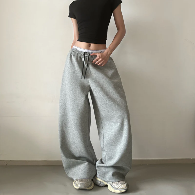 Damen Extraweite High‑Waist Sweathose aus Baumwollmix mit Tunnelzug Nord Taschen