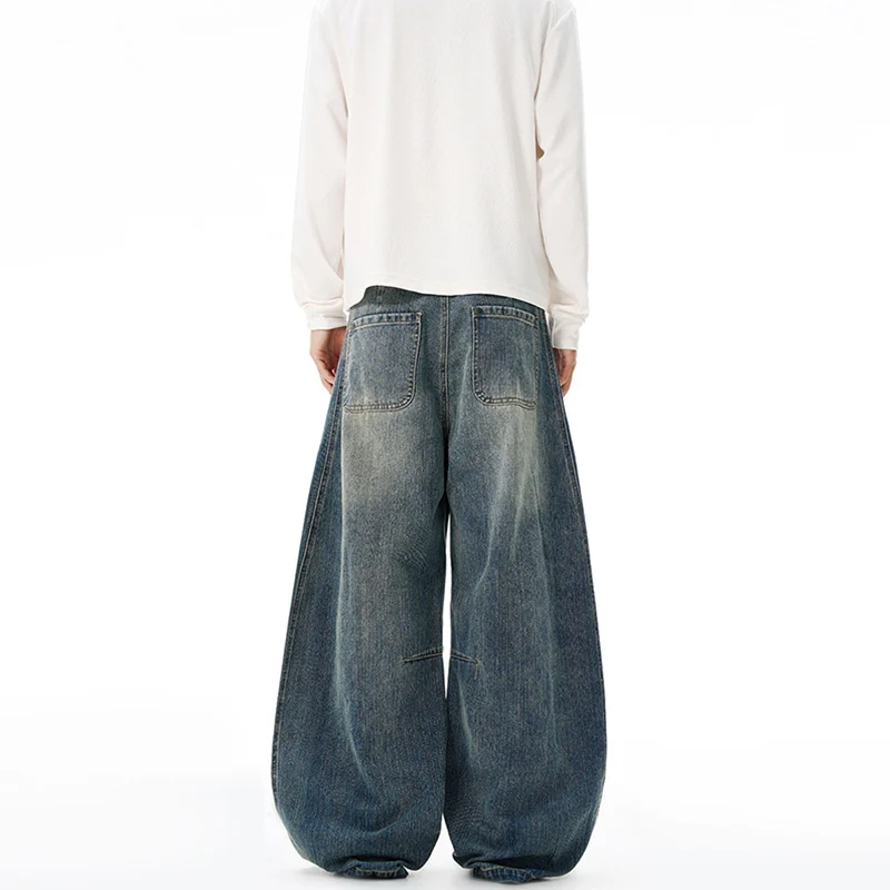 Damen Extraweite Denim-Palazzohose mit skulpturalen Rundnähten Nord Taschen