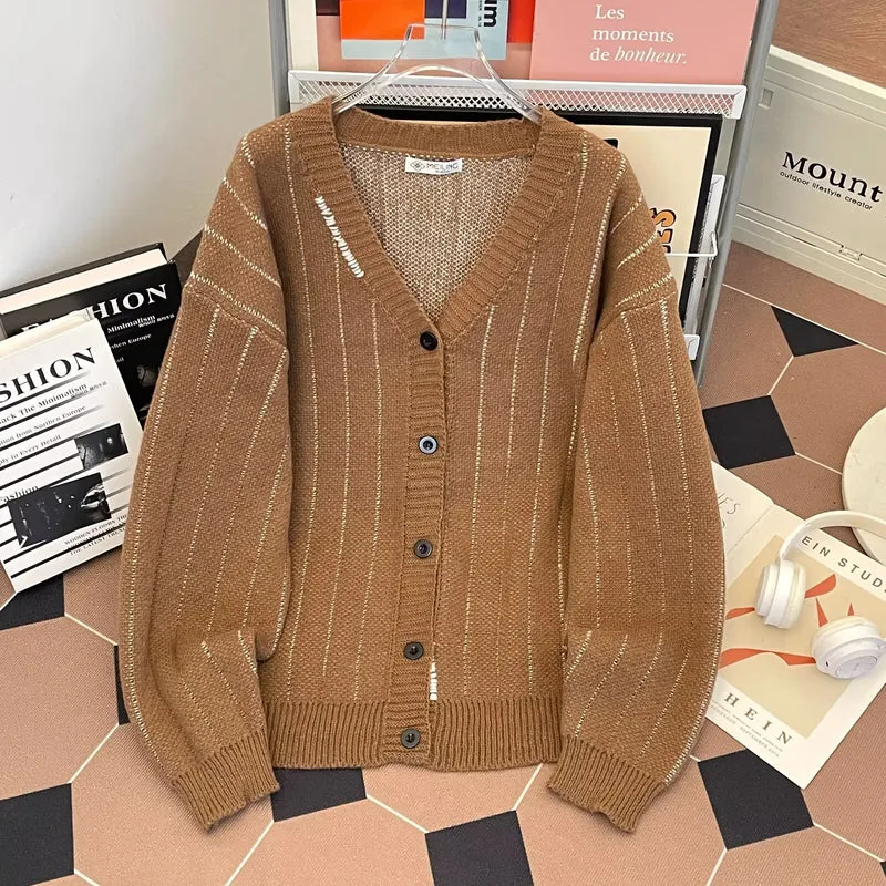Damen Strickjacke mit V-Ausschnitt und Knöpfen Nord Taschen