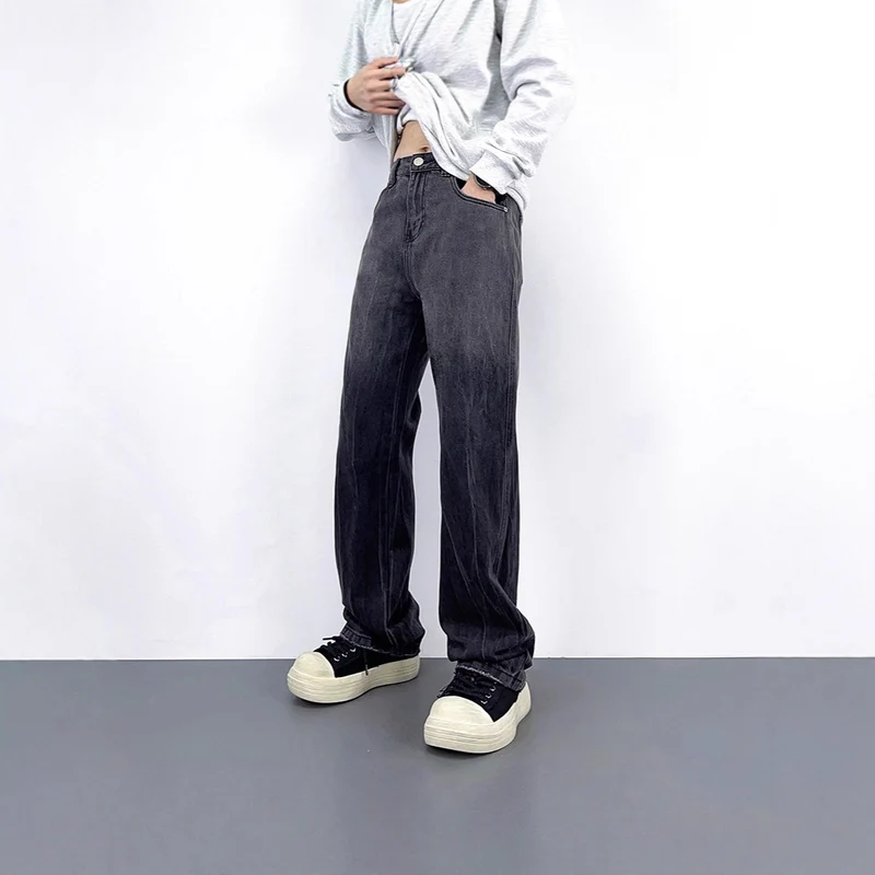 Damen Hohe Taille Baggy Jeans Nord Taschen