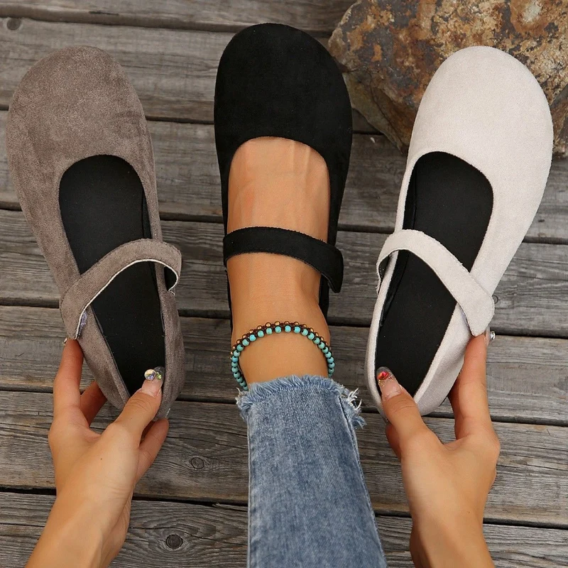 Damen Ballerinas mit elegantem Klettverschluss und atmungsaktivem Obermaterial