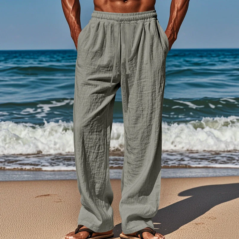 Herren Lässige Strandhose mit elastischem Bund und praktischen Seitentaschen