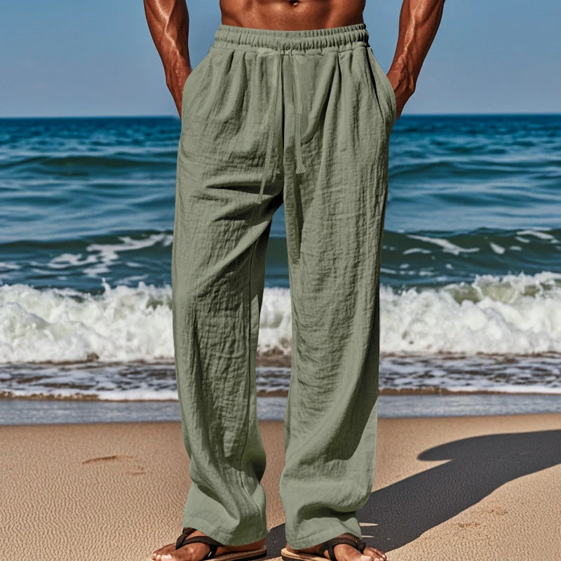 Herren Lässige Strandhose mit elastischem Bund und praktischen Seitentaschen