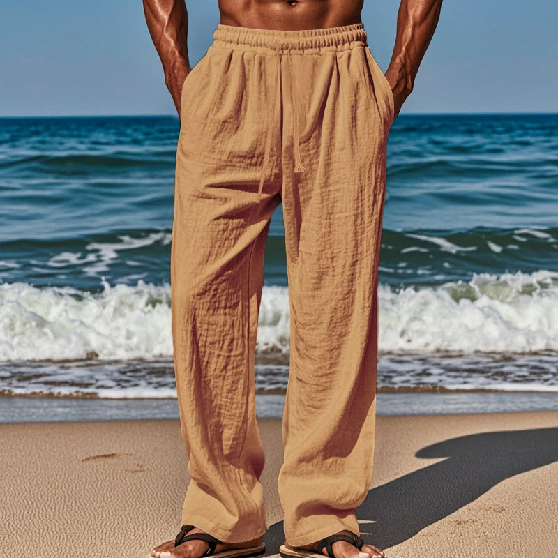 Herren Lässige Strandhose mit elastischem Bund und praktischen Seitentaschen