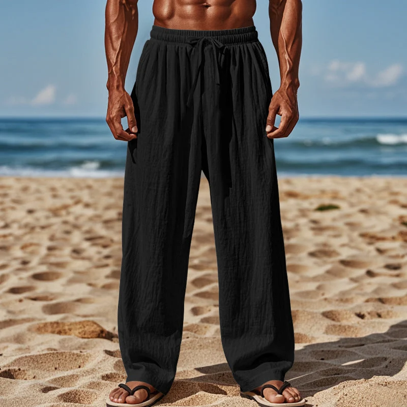 Herren Lässige Strandhose mit elastischem Bund und praktischen Seitentaschen